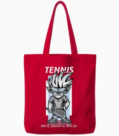 Tennis: Hit It, Smash It, Win It! Tote Bags - Red