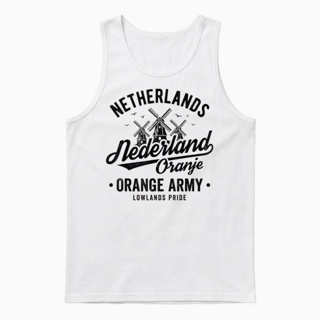 Netherlands Tshirt Dutch Holland Netherland Nederland Unisex Tank Top in White