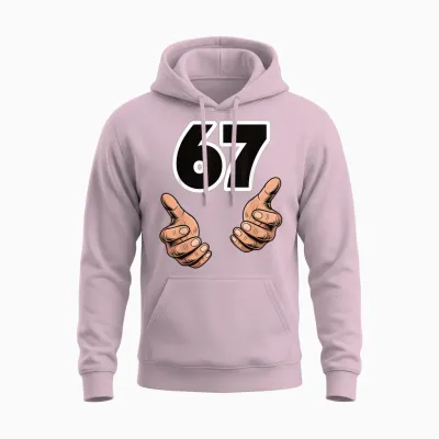 Funny 6 7 Meme Gen Alpha Slang Six Seven Unisex Hoodie - Light Pink