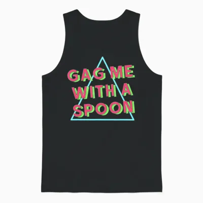 Gag Me with a Spoon Funny Retro 80s Unisex Tank Top - Black
