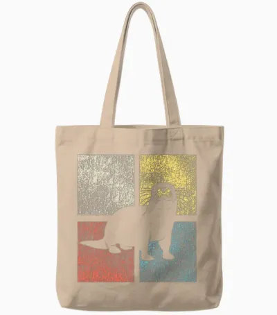Otter Retro Vintage Tote Bags - Natural