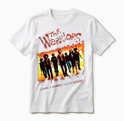 Warriors One Gang T-Shirt - Herren & Damen, Schwarz, S, Kurzarm, Klassische Passform, Streetwear, Unisex, T-Shirt Mit Rundhalsausschnitt, Baumwolle 60%, Polyester 40% Unisex T-Shirt - White