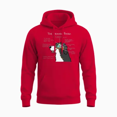 The Bernese Mountain Dog Brain Unisex Hoodie - Red