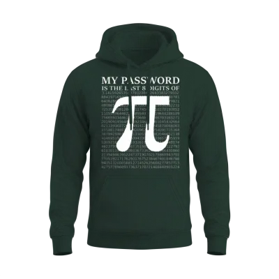 Pi Day My Password Is the Last 8 Digits of Pi Unisex Hoodie - Forest