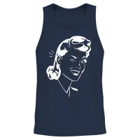 Retro Pop Art Unisex Tank Top - Navy – 2