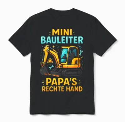 Mini Bauleiter Papa's Right Hand Unisex T-Shirt - Black