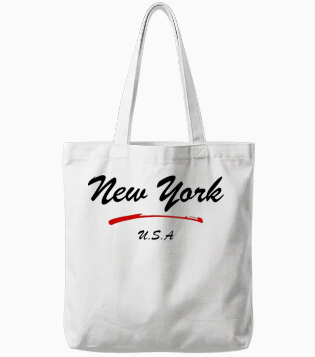 New York Tote Bags in White