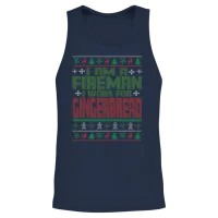Firefighter Christmas Saying Unisex Tank Top - Navy – 2