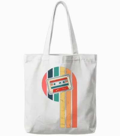 Retro Mixtape Cassette Retro 80s 90s Tote Bags - White