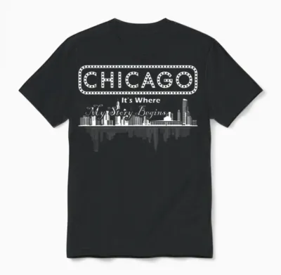 Chicago Where My Story Begins Unisex T-Shirt - Black