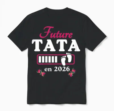 Tata in 2026 Announcement Pregnancy Future Tata Coming Soon 2026 Unisex T-Shirt - Black