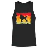 Poodle Retro Unisex Tank Top - Black – 2