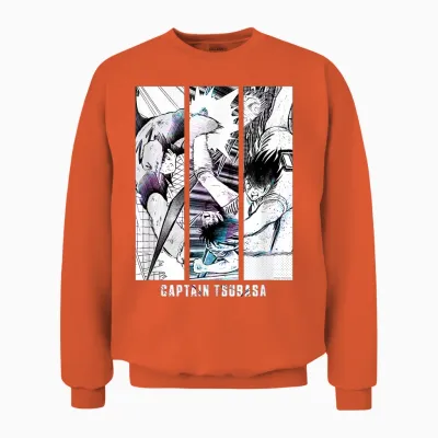 Captain Tsubasa Schießen (berühmte Szene) Unisex Sweatshirt - Orange