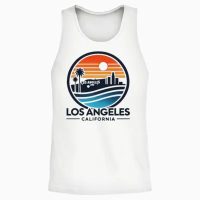 Los Angeles Retro Unisex Tank Top - White