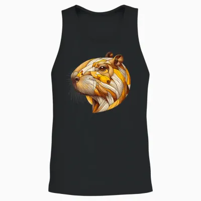Kawaii Capybara Capybara Artistic Unique Animal Lover T-Shirt, White, S Unisex Tank Top - Black
