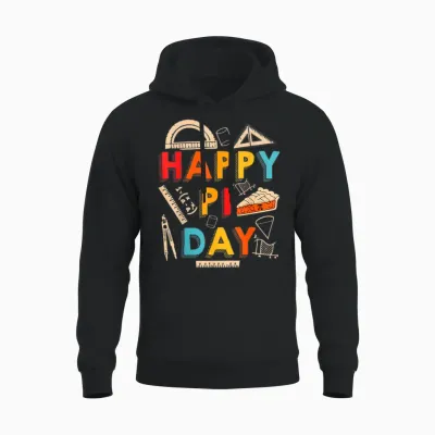 Happy Pi Day, Math Teacher, Math Lover Unisex Hoodie - Black