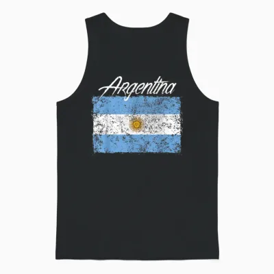 Argentina Flag Argentinian Unisex Tank Top - Black