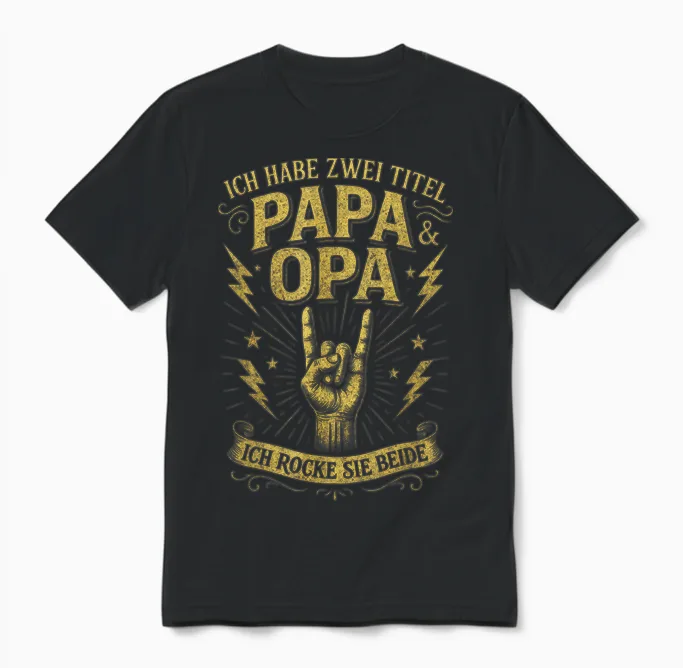 Ich Habe Zwei Titel Papa & Opa - Ich Rocke Sie ... Unisex T-Shirt in Black