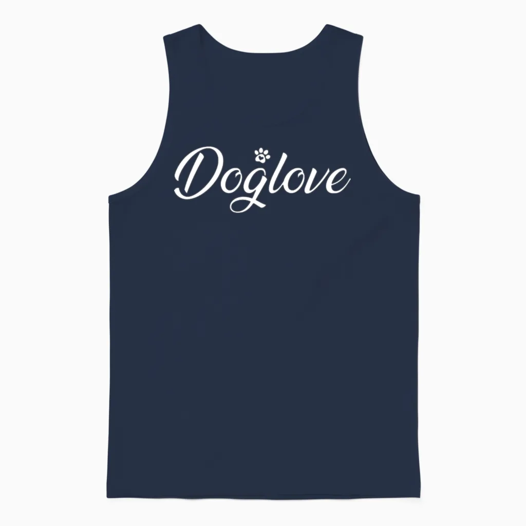 Dog Love with Dog Paw Lovers Gift Unisex Tank Top in Navy