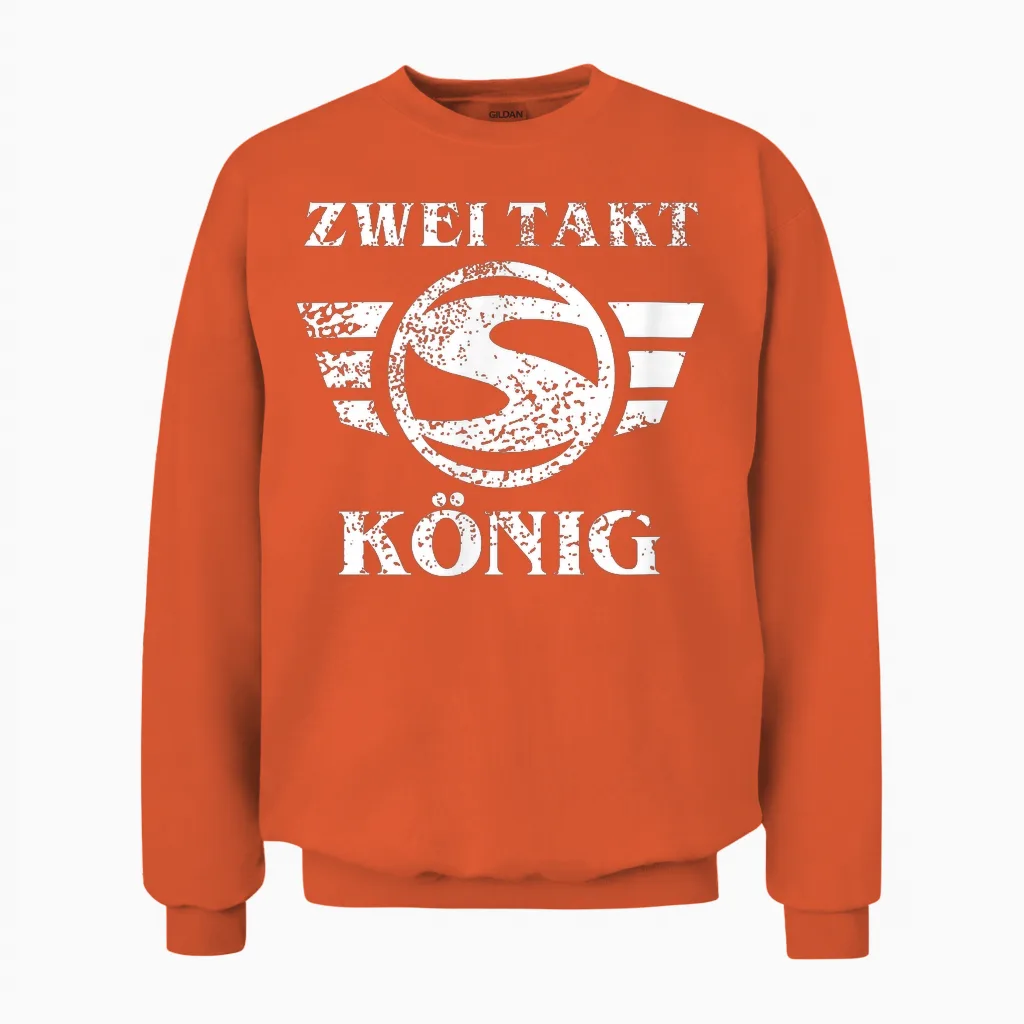Suhl Simson S50 S51 Schwalbe Star Zweitaktmotor 2 Takt König Unisex Sweatshirt in Orange