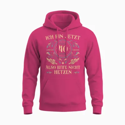 Herren 40 Jahre Alt 40er Papa 40. Geburtstag Unisex Hoodie - Heliconia