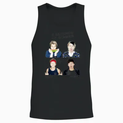 5 Seconds of Summer - Photo Scribble Unisex Tank Top - Black