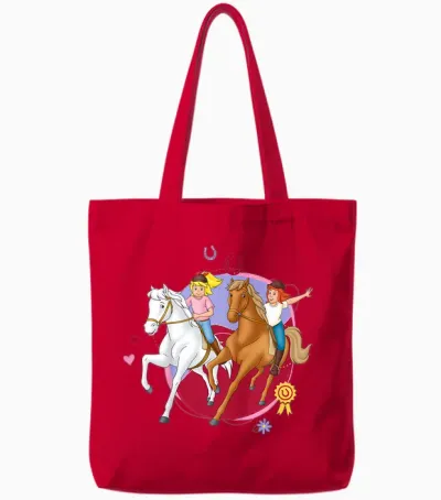 Kinder Bibi & Tina - Pferde Ausritt Tote Bags - Red