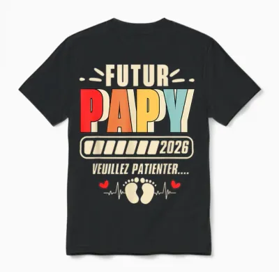 Gift Future Grandpa 2026 Grandpa Announcement Pregnancy Unisex T-Shirt - Black