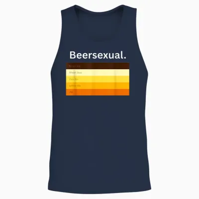 Biersexuell, Lustiger Biertrinker Unisex Tank Top - Navy