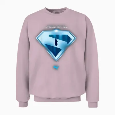 Superman (2025) Your Choices Shield T-Shirt, Black, S Unisex Sweatshirt - Light Pink
