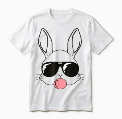 Cooles Oster-Hasen Gesicht Kinder Männer Jungen Ostern Unisex T-Shirt - White