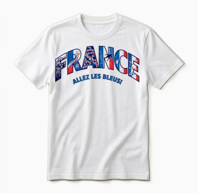 France Go Les Bleus Supporter Jersey 2026 Unisex T-Shirt in White