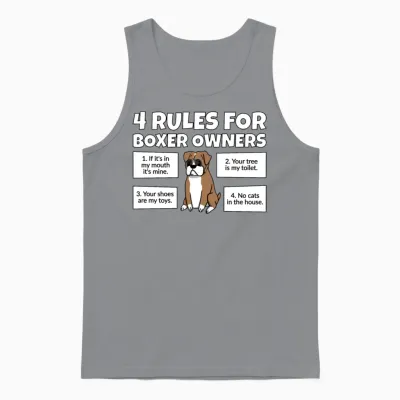 4 Rules for Boxer Dog Owners Unisex Tank Top - Sport Grey