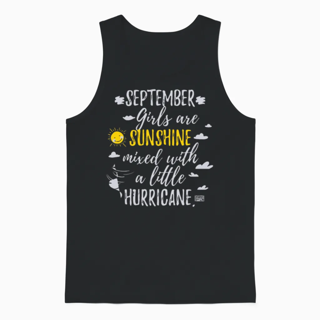 September Girls Sunshine and Hurricane Unisex Tank Top in Black