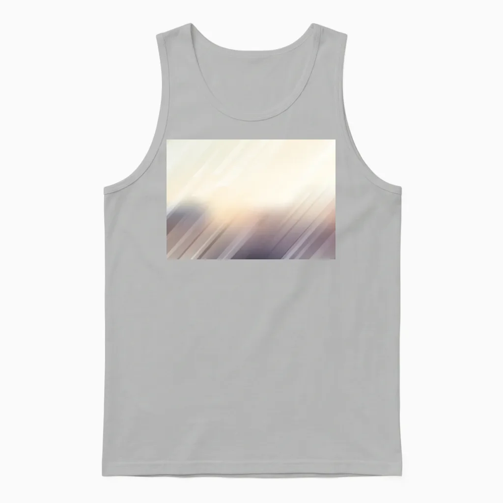 Abstract Blurred Lines Effect Unisex Tank Top in Ash