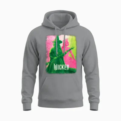 Wicked Unisex-Kids Movie Tie-In T-Shirt, Black, Small, Short Sleeve, Crew Neck, Tonal Effect Movie Design Unisex Hoodie - Sport Grey