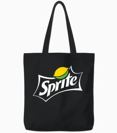 Coca Cola Sprite Logo Tote Bags - Black