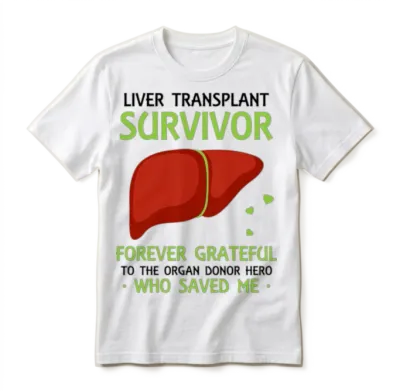 Liver Transplant Survivor Forever Grateful Unisex T-Shirt - White