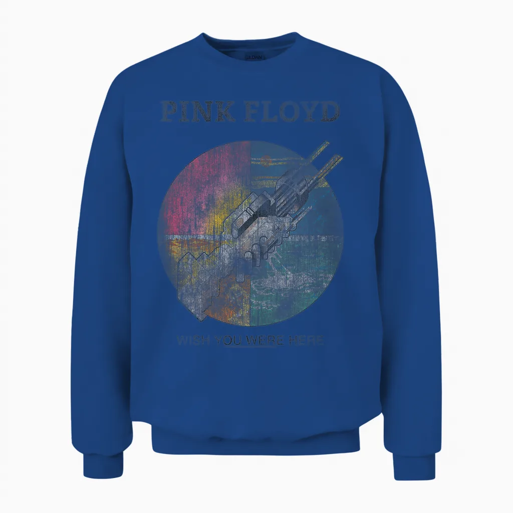 Official Pink Floyd Prog Rock Wish You Were Here Unisex Sweatshirt in Royal