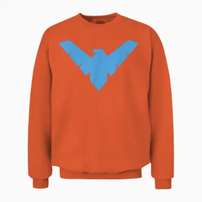 Dc Comics Nightwing Classic Superhero Blue Logo Unisex Sweatshirt - Orange