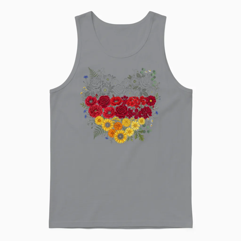 Deutschland Herz Mit Der Deutschen Flagge Germany Unisex Tank Top in Sport Grey
