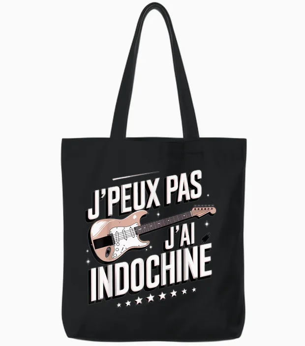 Je Peux Pas J'ai Indochine Gift Amateurs Indochine T-Shirt, Black, S Tote Bags in Black