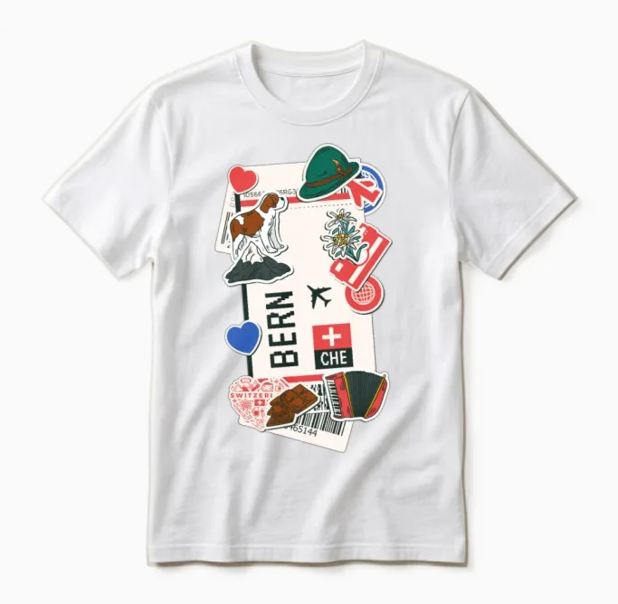 Bern Switzerland Swiss Unisex T-Shirt in White