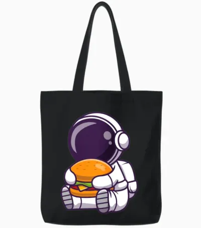 Funny Food Tote Bags - Black