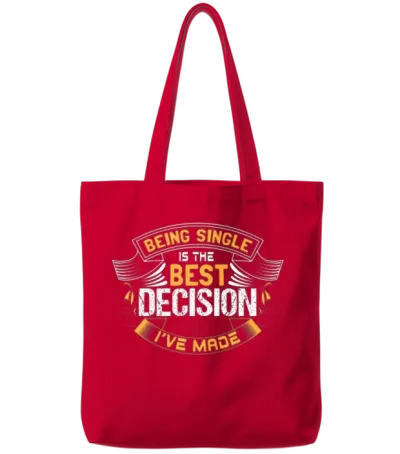 Single Proud Funny Saying Tote Bags - Red