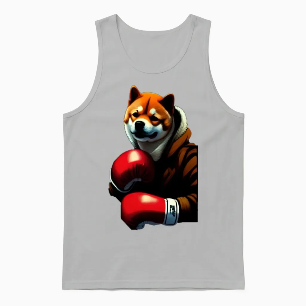 The Shiba Inu Boxer No. 1 Unisex Tank Top in Ash