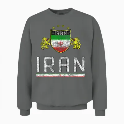 Iran Fußball Fan Trikot Iranische Flagge Fußballliebhaber Unisex Sweatshirt - Graphite Heather