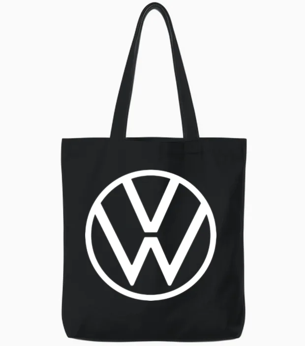 Volkswagen Classic Vw Logo in Blue Tote Bags in Black