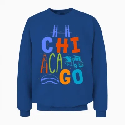 Chicago Souvenir Skyline Illinois Chícago Unisex Sweatshirt - Royal