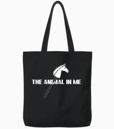 Hobby Horsing Joke Hobby Horse Tote Bags - Black